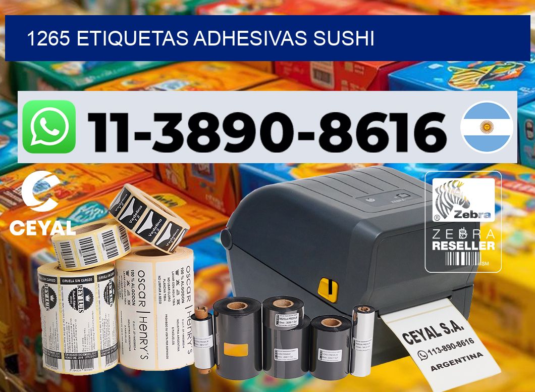 1265 etiquetas adhesivas sushi