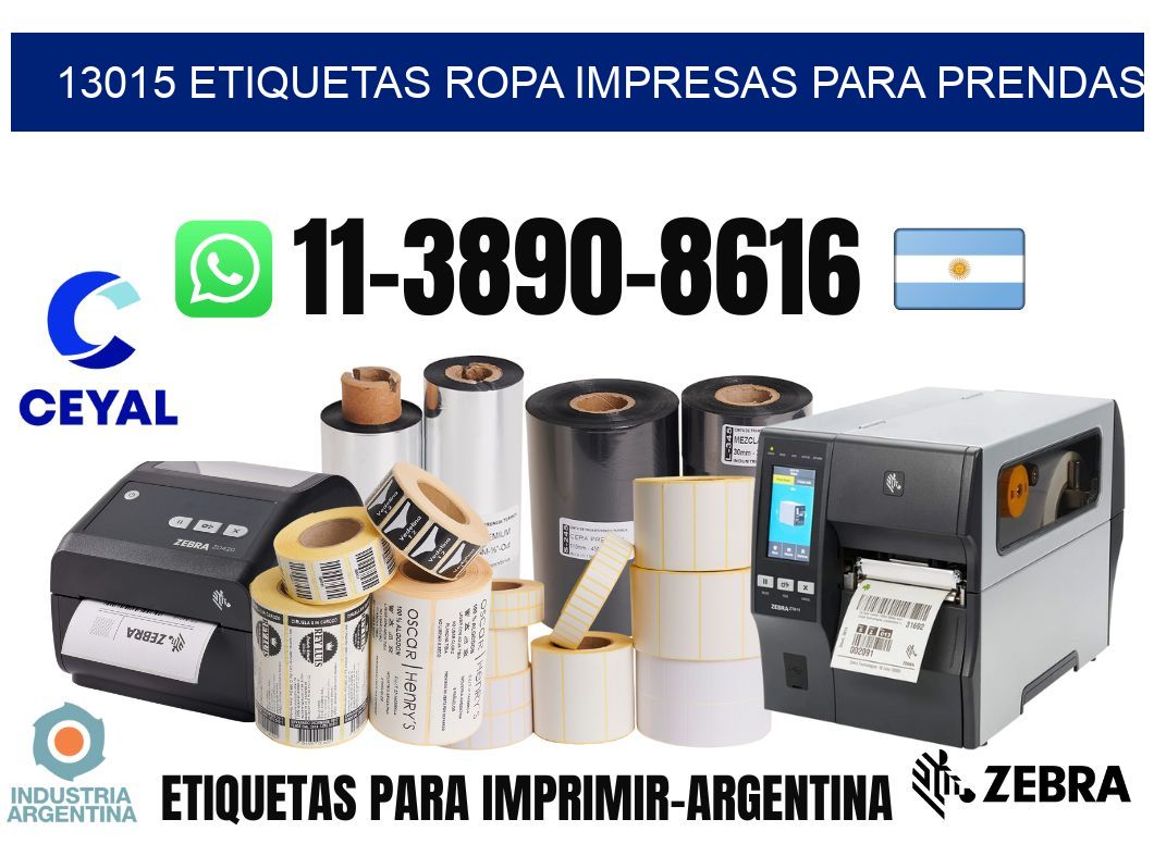 13015 Etiquetas ropa impresas para prendas