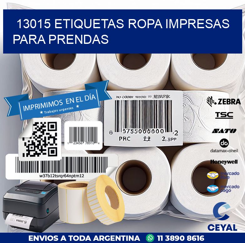 13015 Etiquetas ropa impresas para prendas