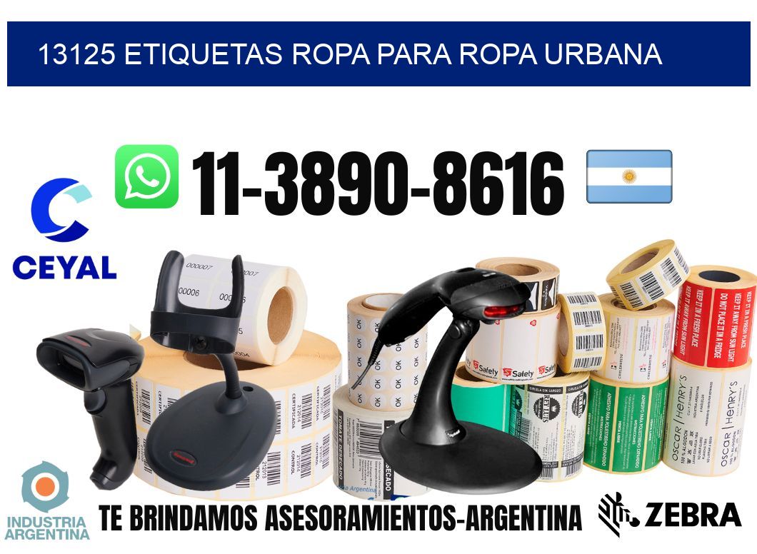 13125 Etiquetas ropa para ropa urbana