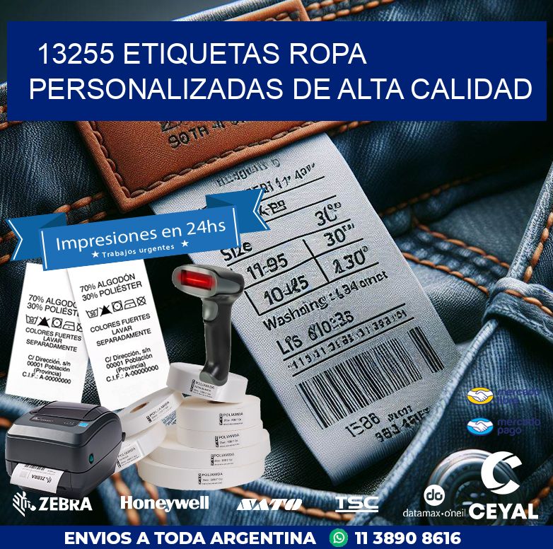 13255 Etiquetas ropa personalizadas de alta calidad