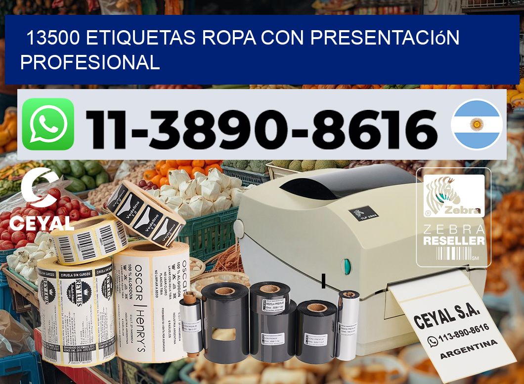 13500 Etiquetas ropa con presentación profesional