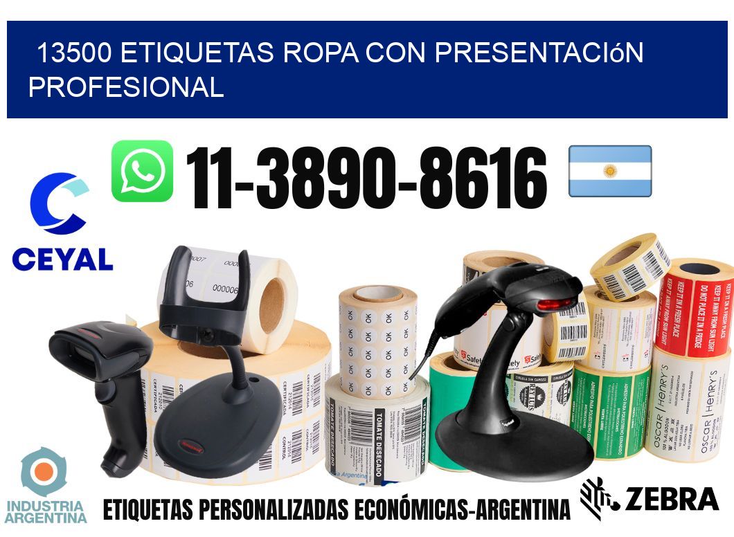 13500 Etiquetas ropa con presentación profesional