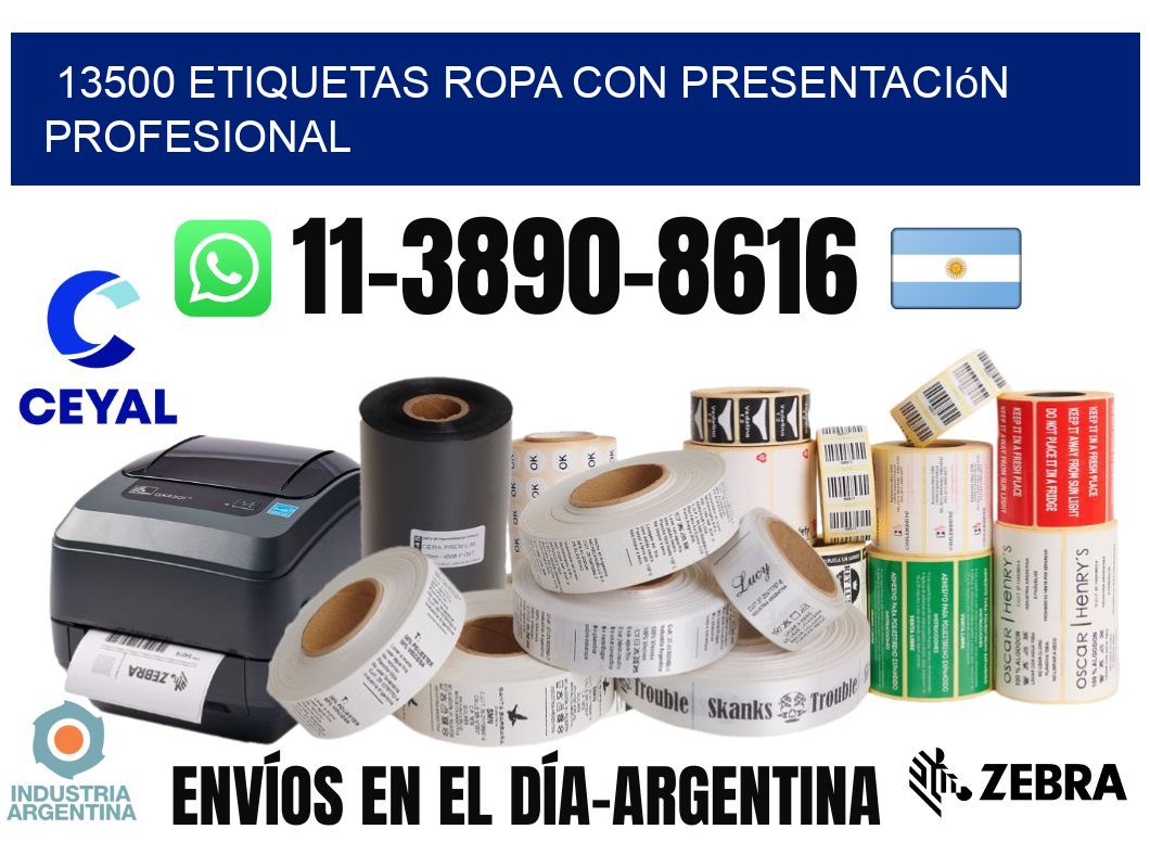 13500 Etiquetas ropa con presentación profesional