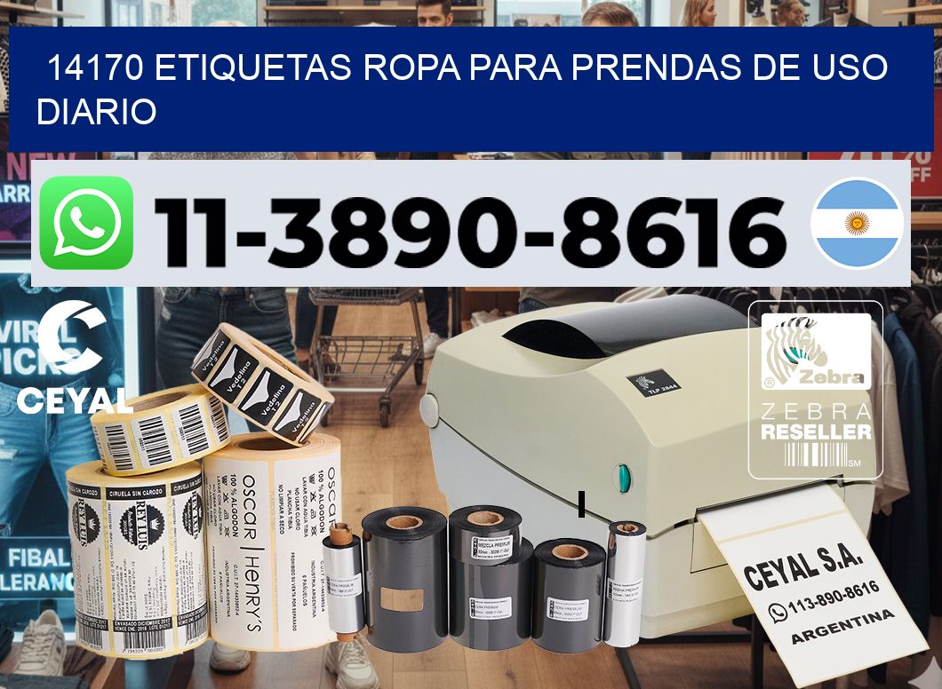 14170 Etiquetas ropa para prendas de uso diario