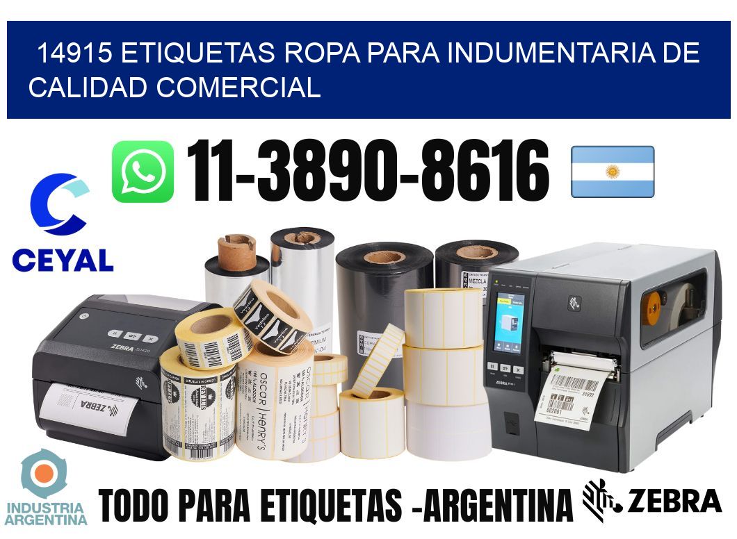 14915 Etiquetas ropa para indumentaria de calidad comercial