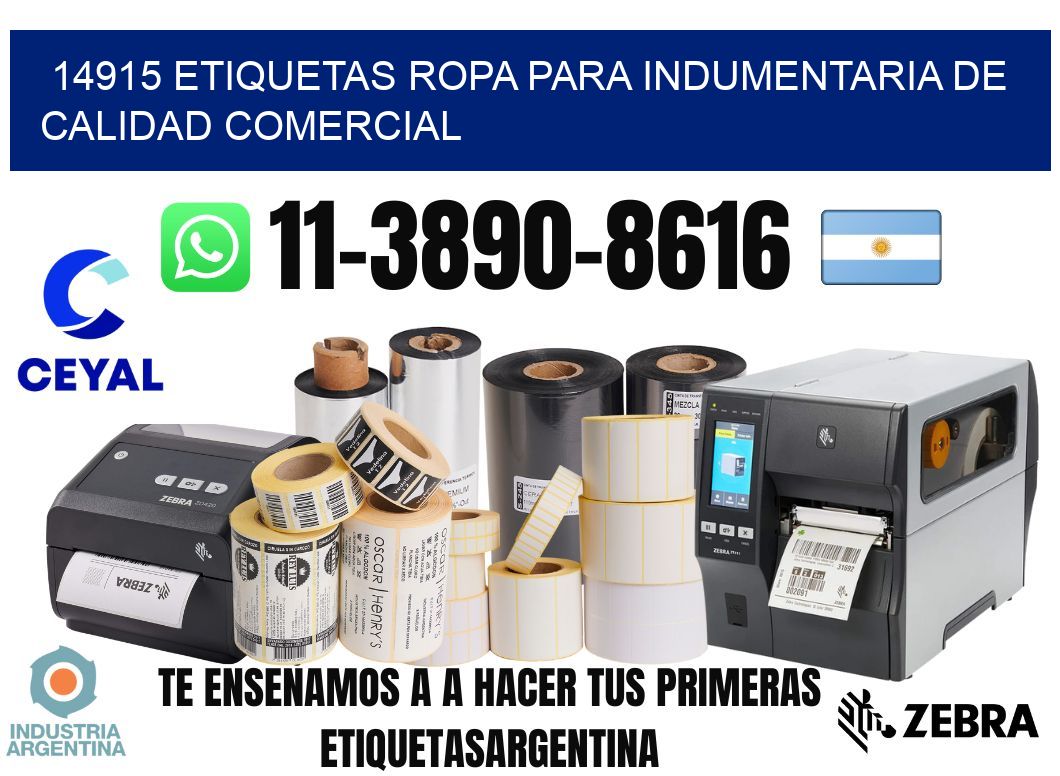 14915 Etiquetas ropa para indumentaria de calidad comercial