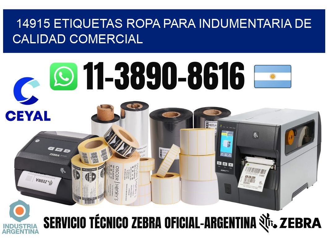 14915 Etiquetas ropa para indumentaria de calidad comercial