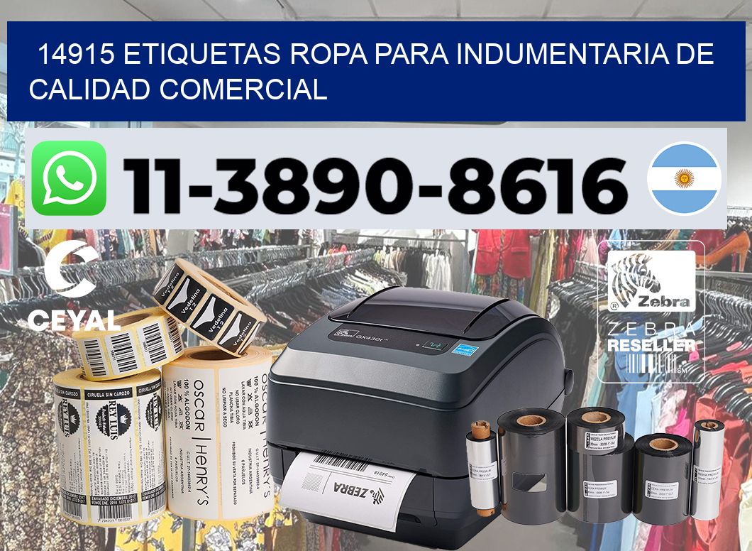 14915 Etiquetas ropa para indumentaria de calidad comercial