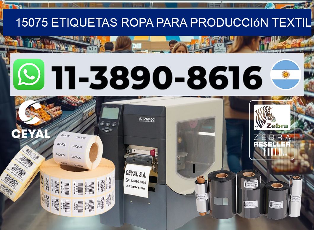 15075 Etiquetas ropa para producción textil