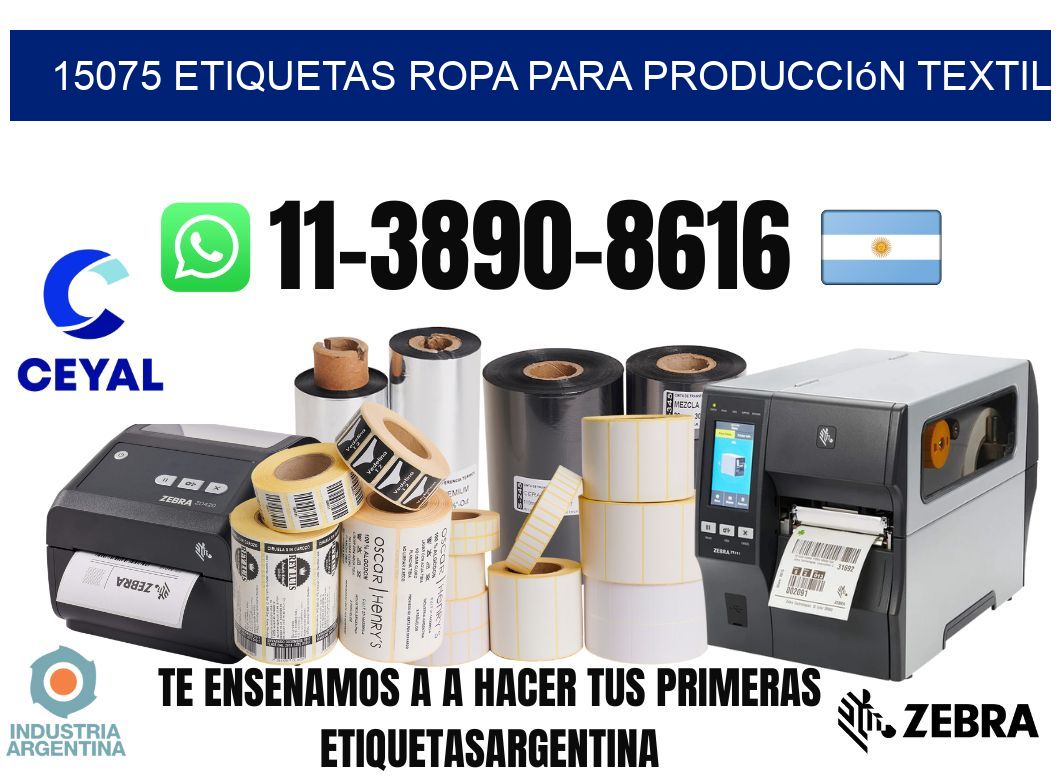 15075 Etiquetas ropa para producción textil