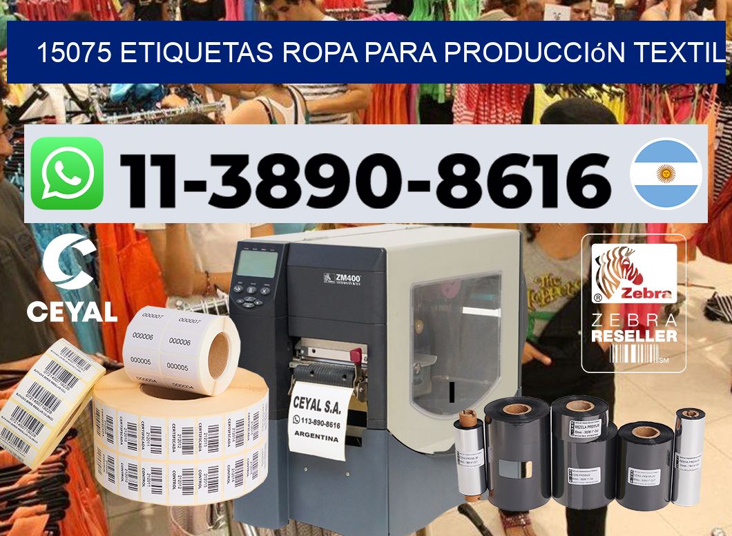 15075 Etiquetas ropa para producción textil