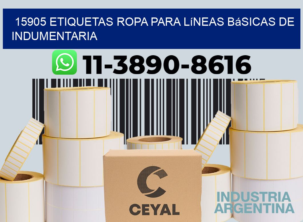 15905 Etiquetas ropa para líneas básicas de indumentaria