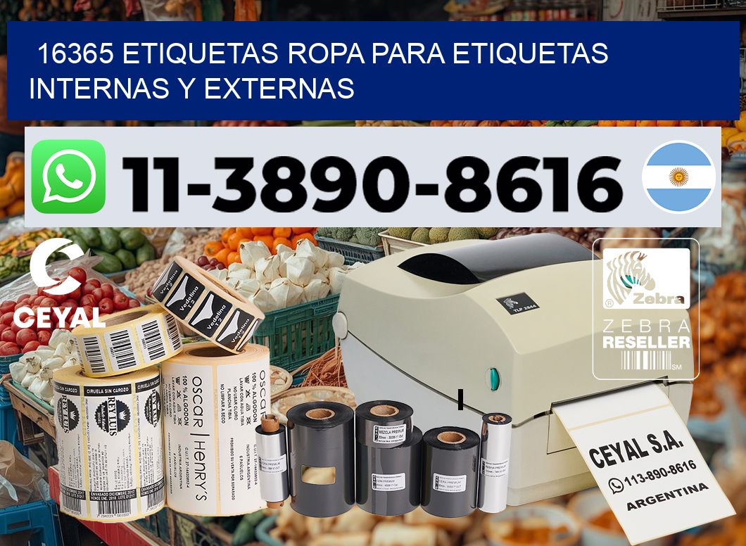 16365 Etiquetas ropa para etiquetas internas y externas