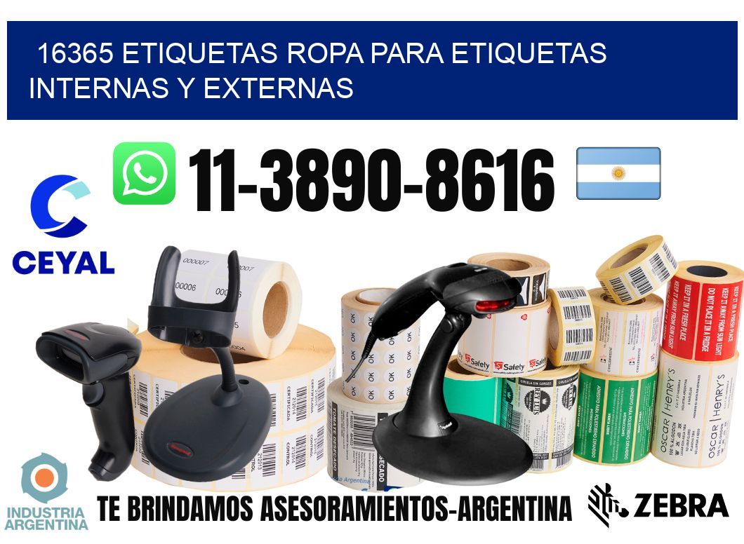 16365 Etiquetas ropa para etiquetas internas y externas