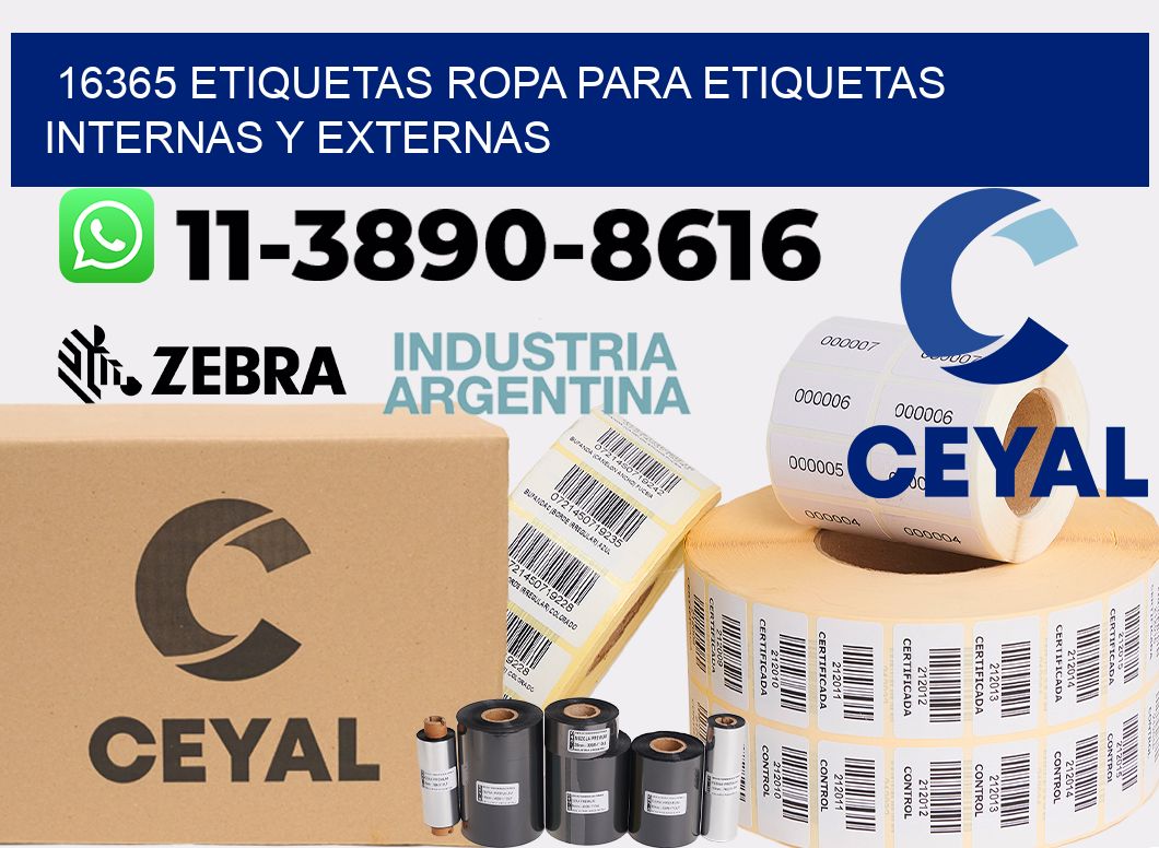 16365 Etiquetas ropa para etiquetas internas y externas