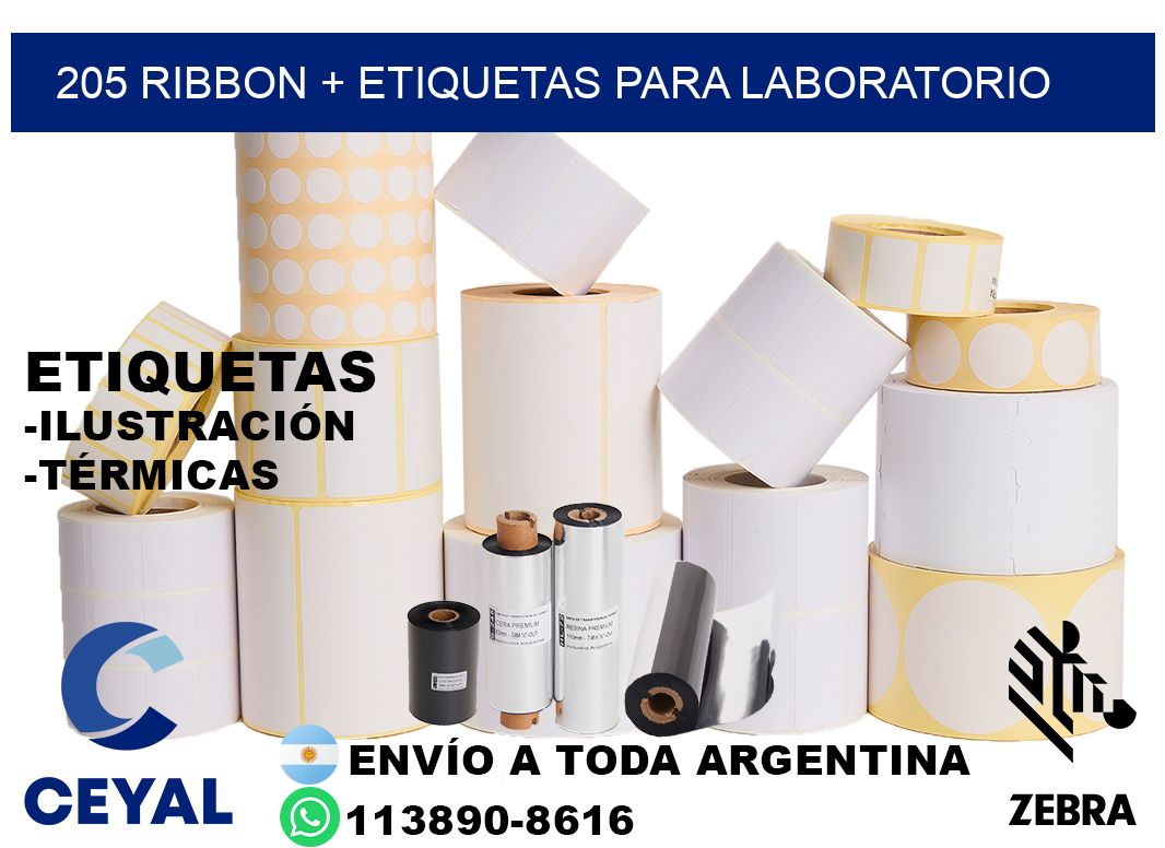 205 ribbon + etiquetas para laboratorio