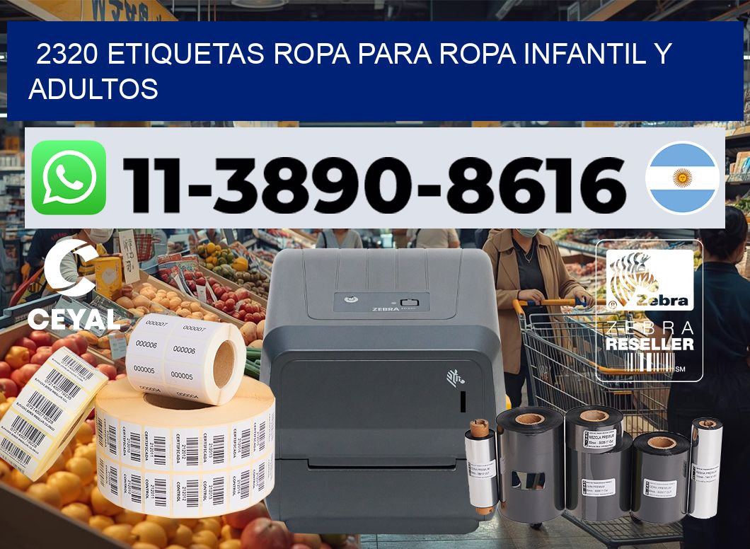2320 Etiquetas ropa para ropa infantil y adultos