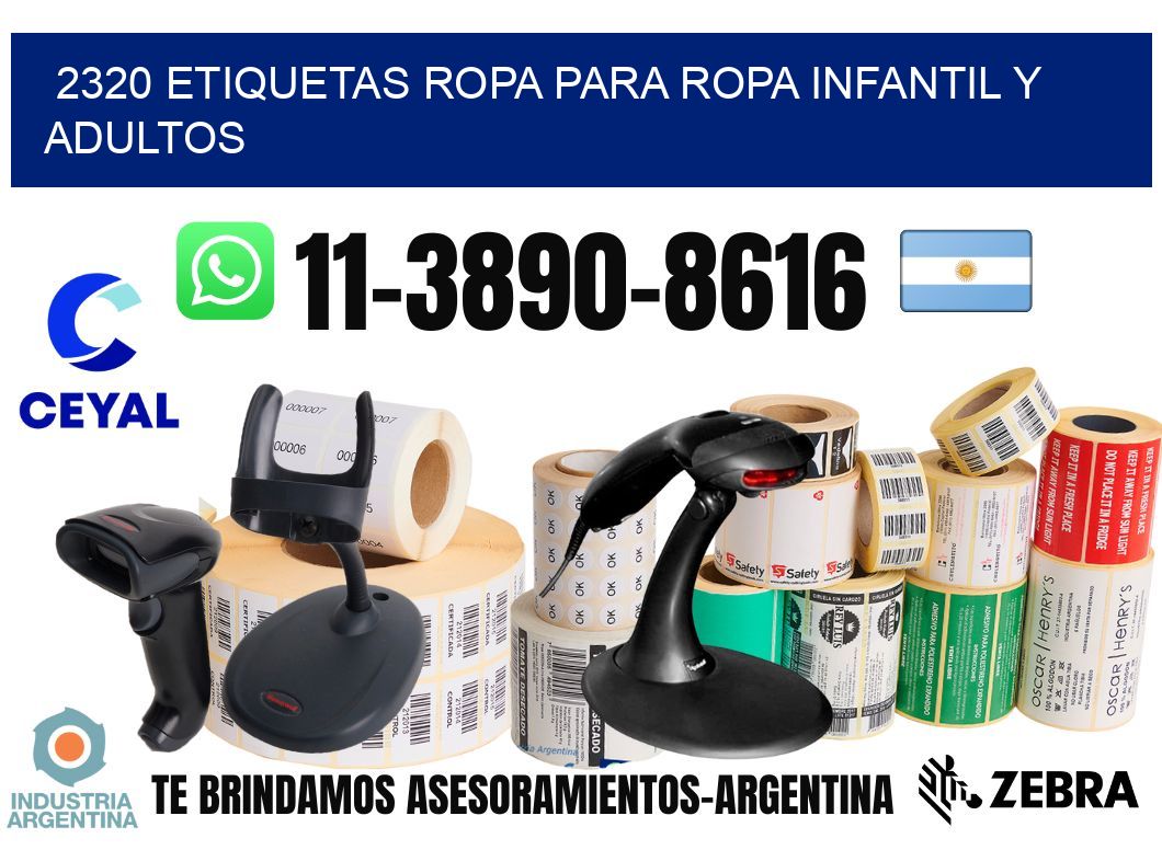 2320 Etiquetas ropa para ropa infantil y adultos