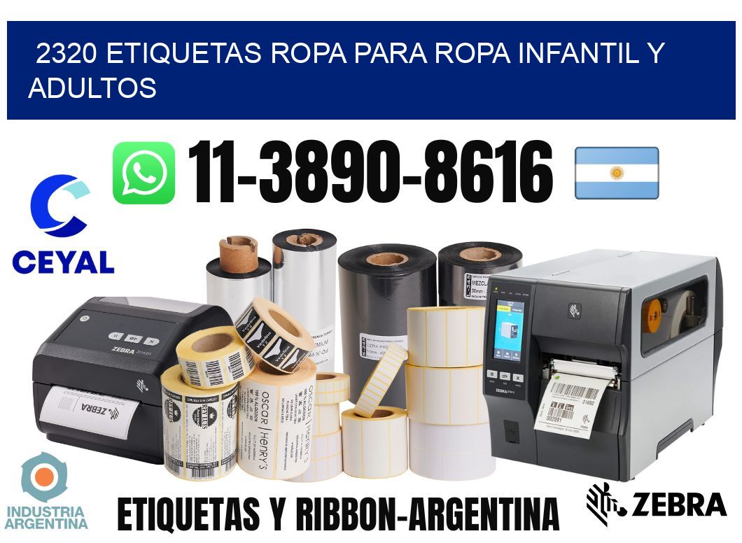 2320 Etiquetas ropa para ropa infantil y adultos