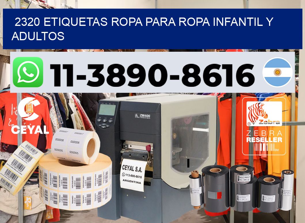 2320 Etiquetas ropa para ropa infantil y adultos
