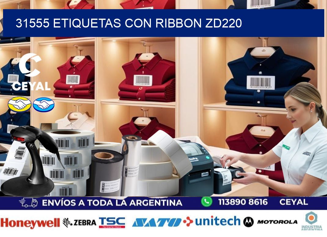 31555 etiquetas con ribbon zd220