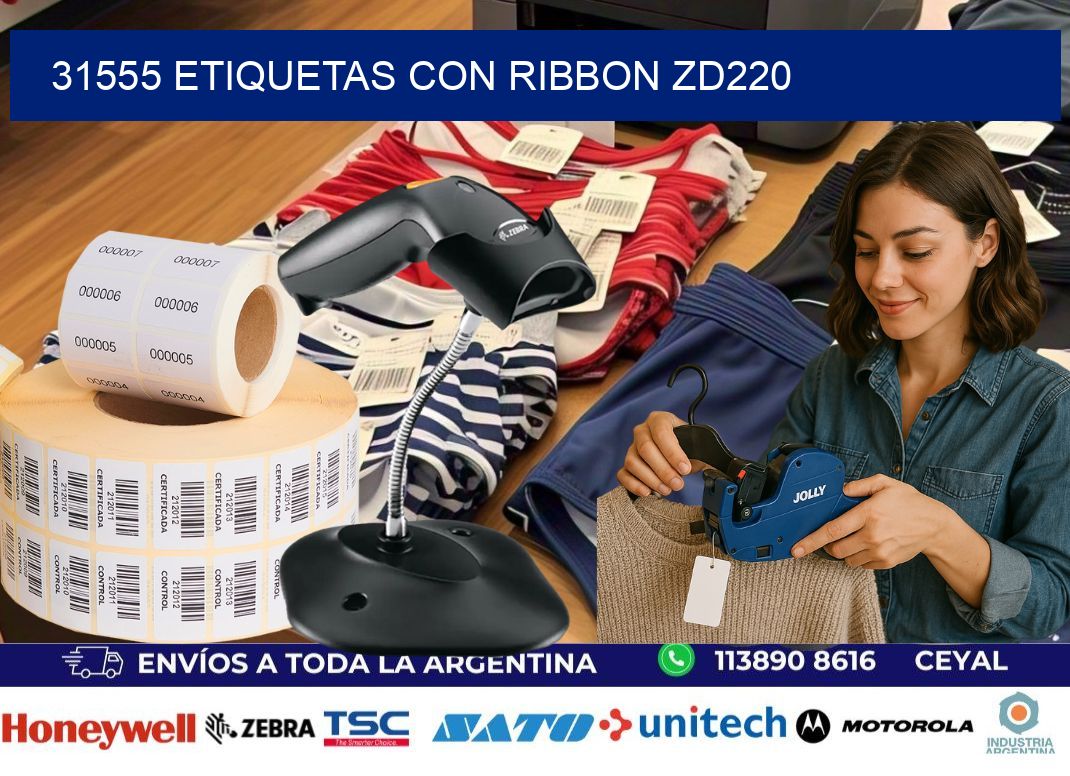 31555 etiquetas con ribbon zd220