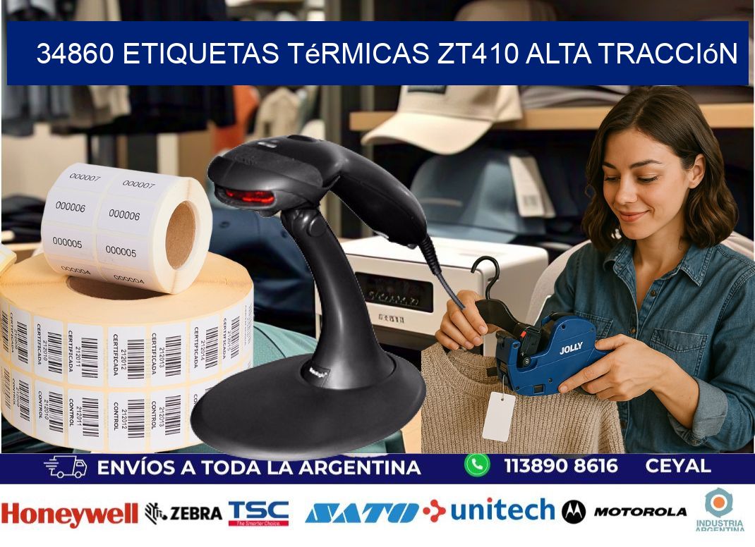 34860 etiquetas térmicas zt410 alta tracción