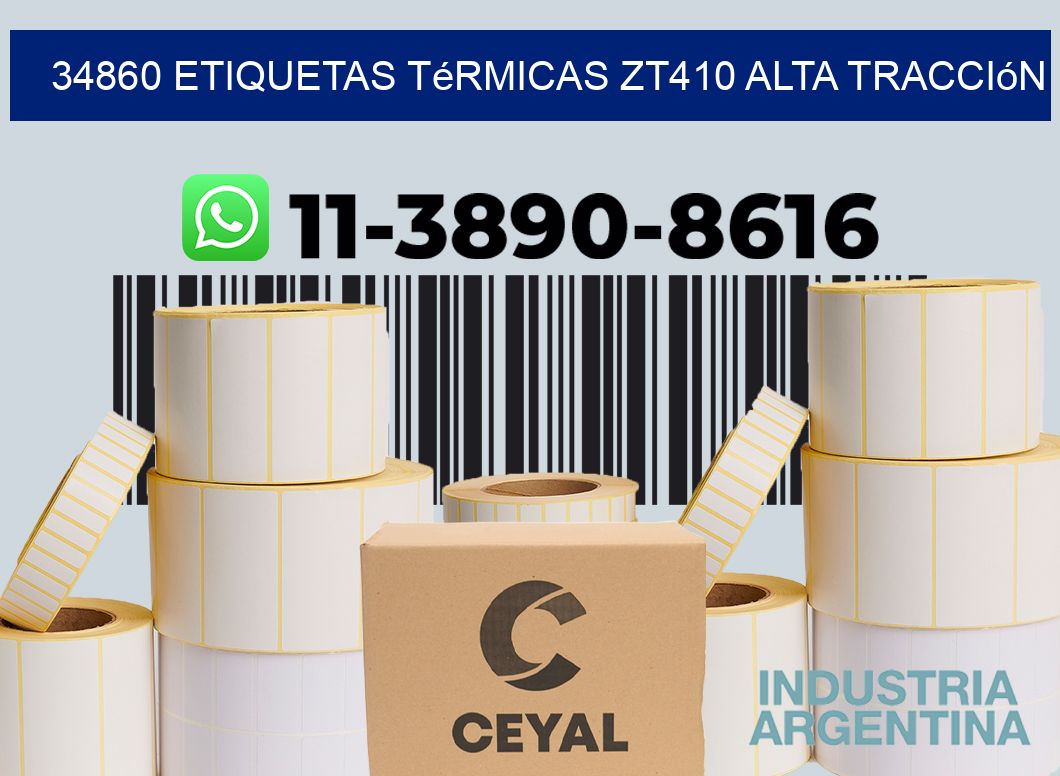 34860 etiquetas térmicas zt410 alta tracción