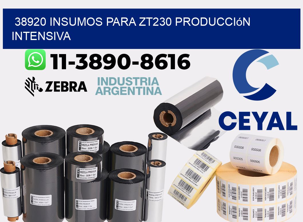 38920 insumos para zt230 producción intensiva