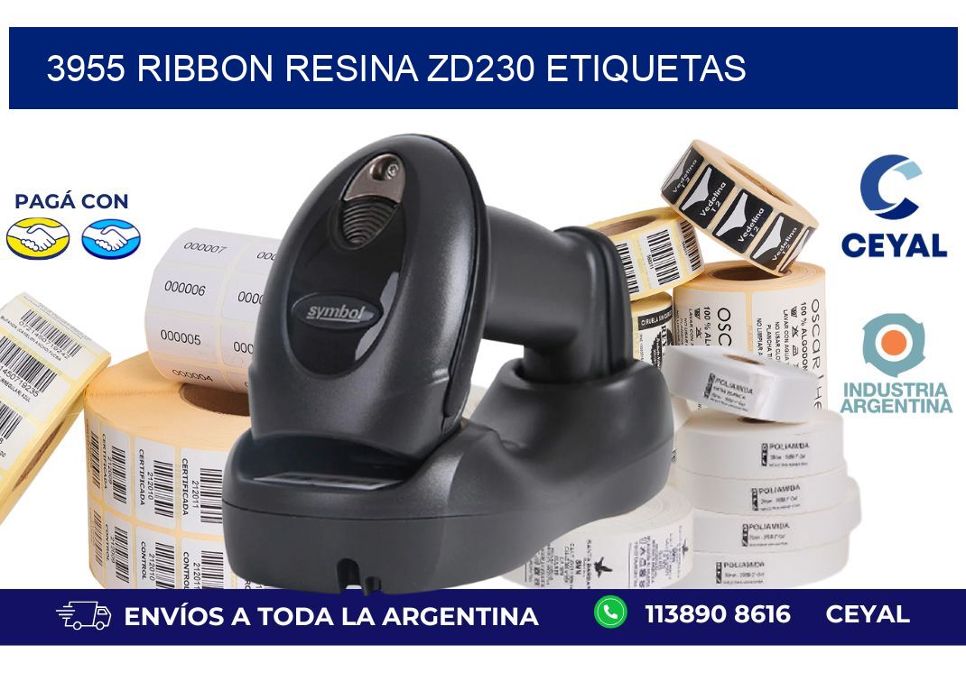 3955 ribbon resina zd230 etiquetas