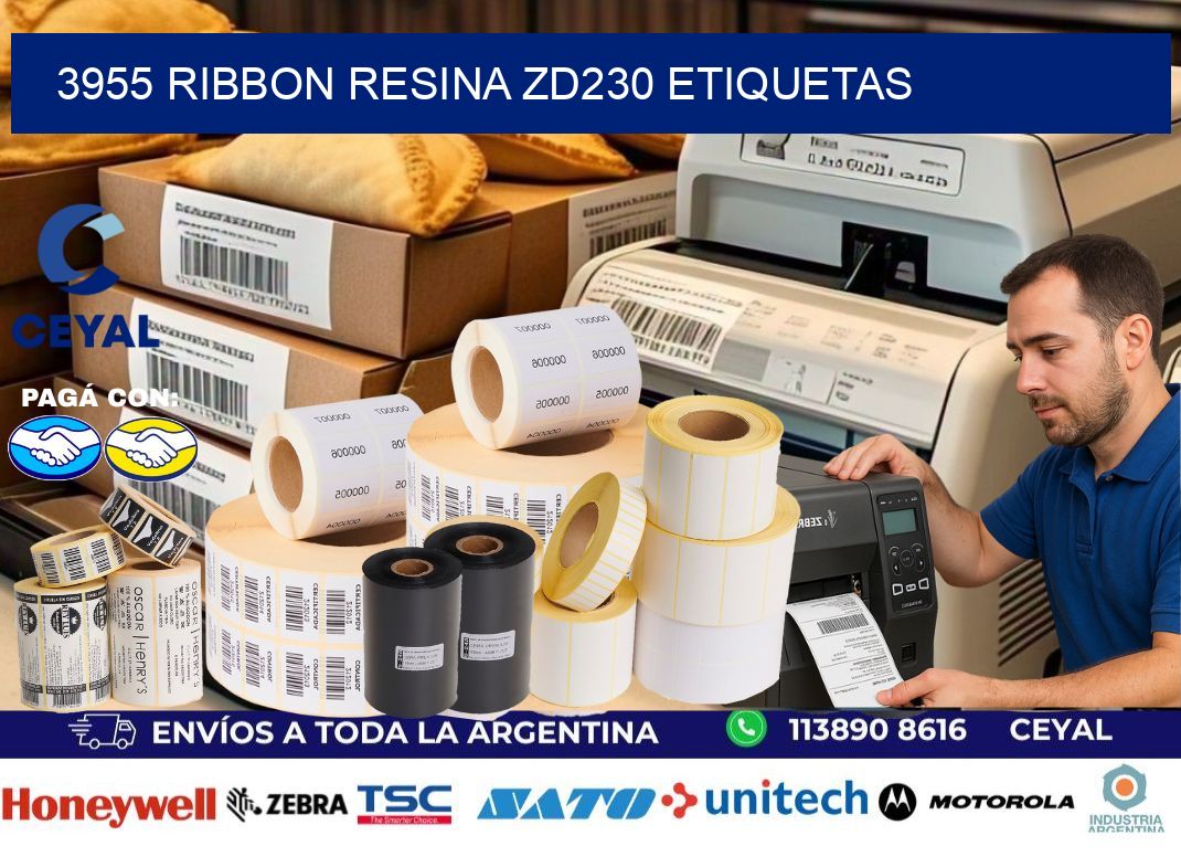 3955 ribbon resina zd230 etiquetas