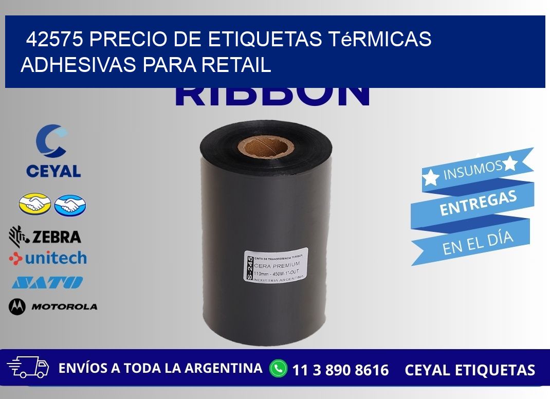 42575 precio de etiquetas térmicas adhesivas para retail