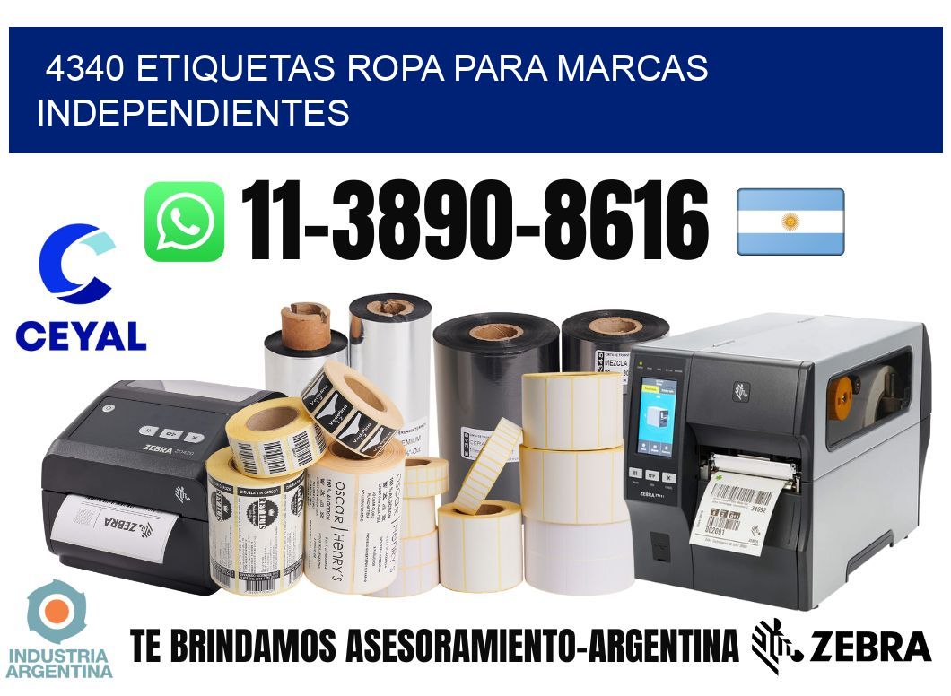 4340 Etiquetas ropa para marcas independientes
