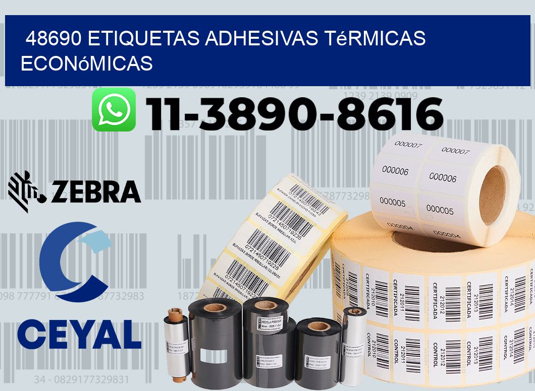 48690 etiquetas adhesivas térmicas económicas