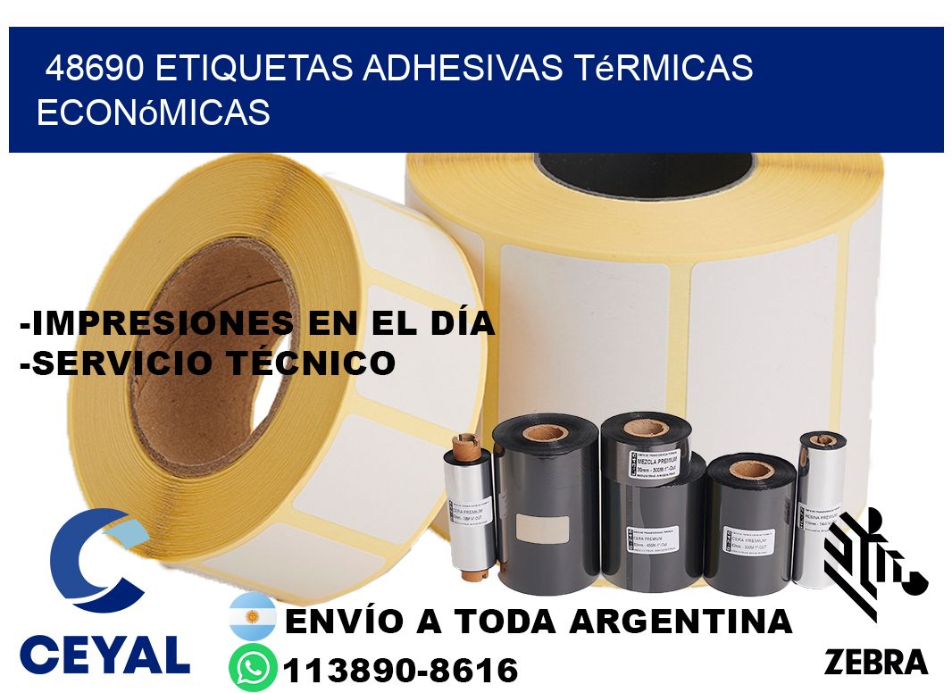 48690 etiquetas adhesivas térmicas económicas