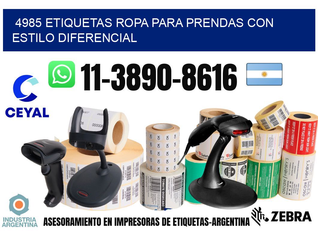 4985 Etiquetas ropa para prendas con estilo diferencial