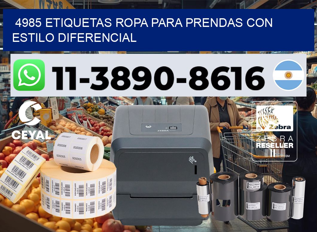 4985 Etiquetas ropa para prendas con estilo diferencial