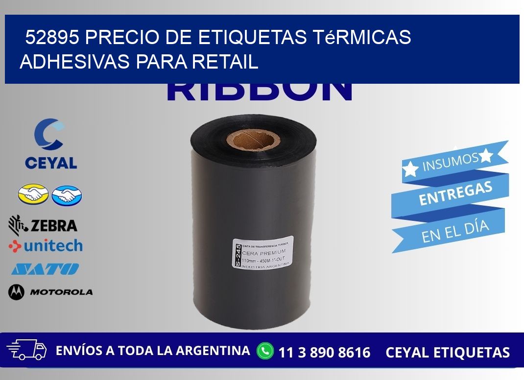 52895 precio de etiquetas térmicas adhesivas para retail