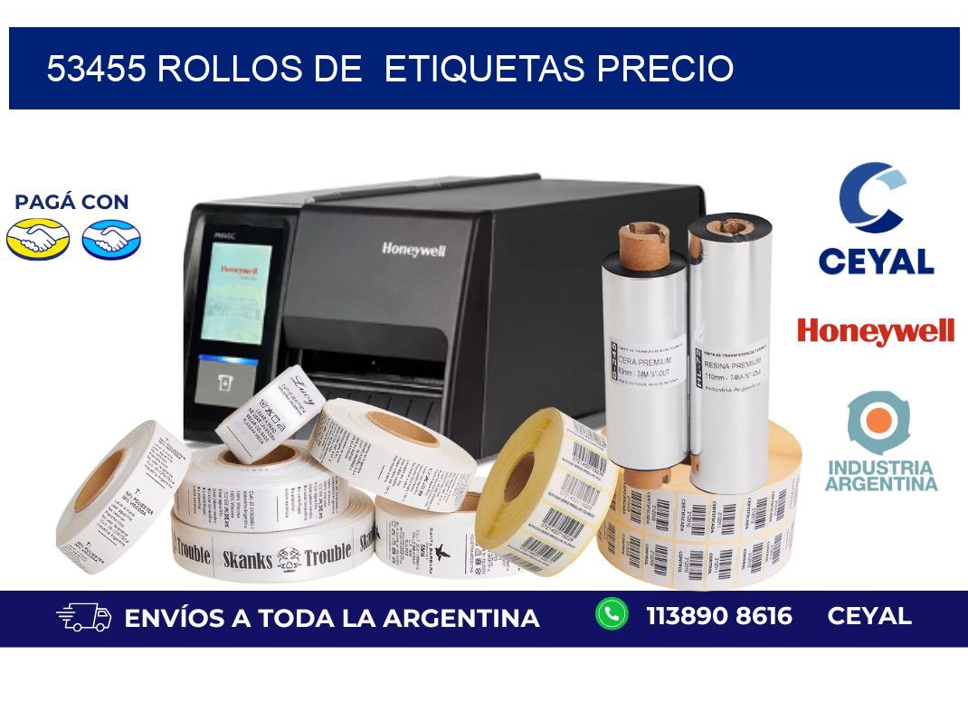 53455 rollos de  etiquetas precio