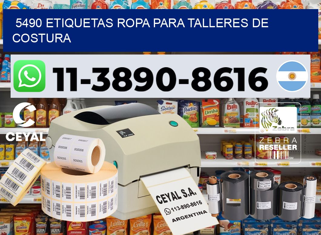 5490 Etiquetas ropa para talleres de costura