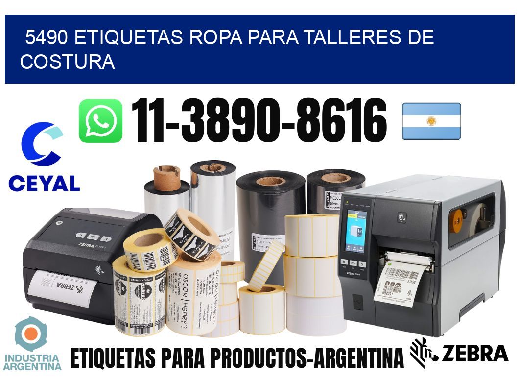5490 Etiquetas ropa para talleres de costura