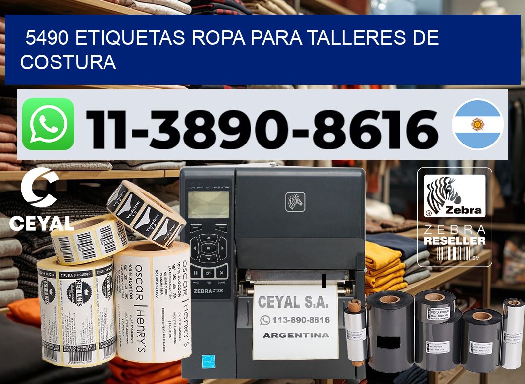 5490 Etiquetas ropa para talleres de costura