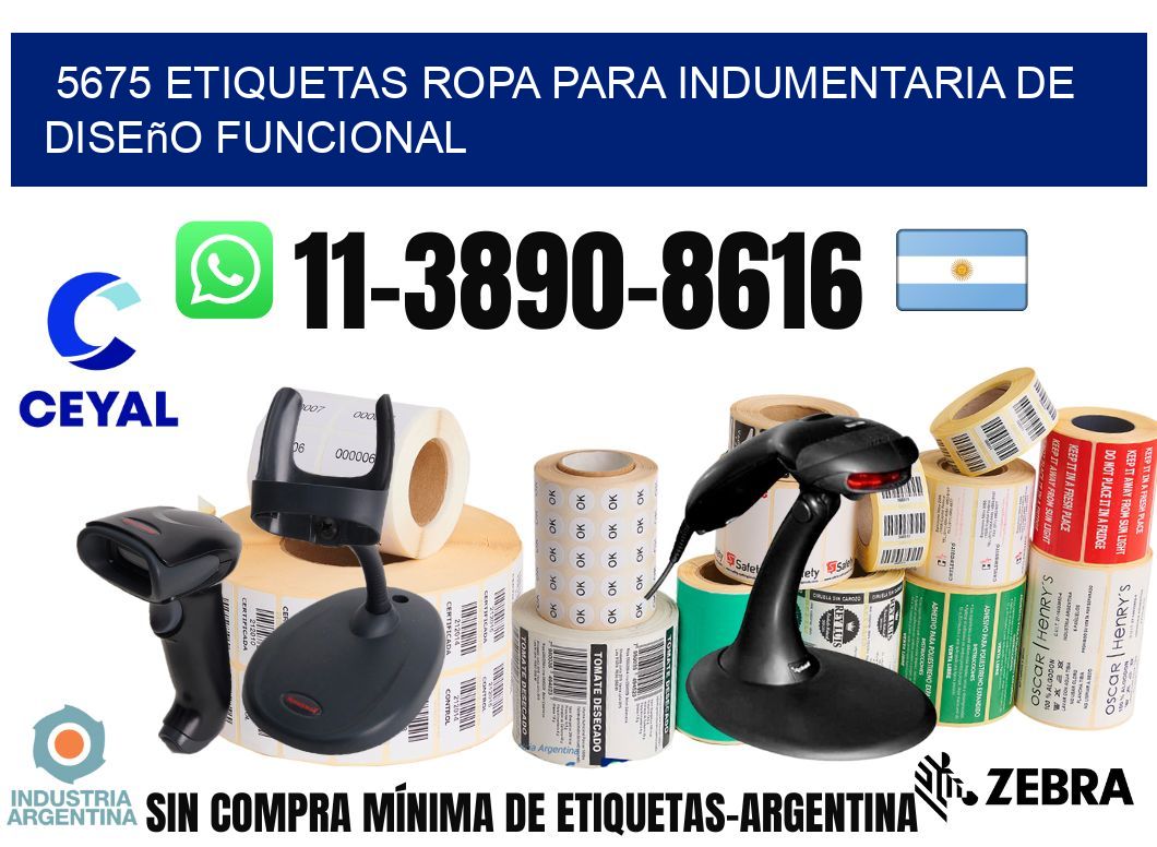 5675 Etiquetas ropa para indumentaria de diseño funcional
