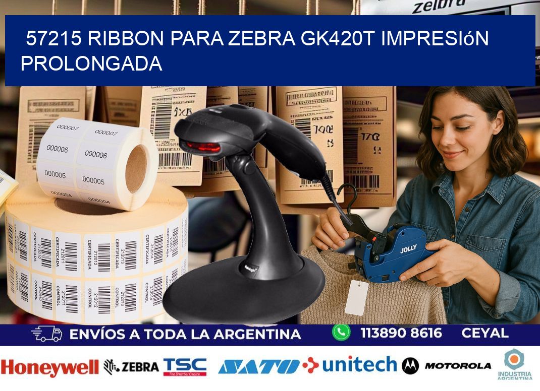 57215 ribbon para zebra gk420t impresión prolongada