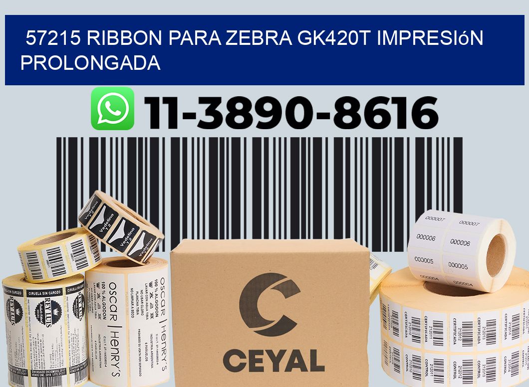 57215 ribbon para zebra gk420t impresión prolongada