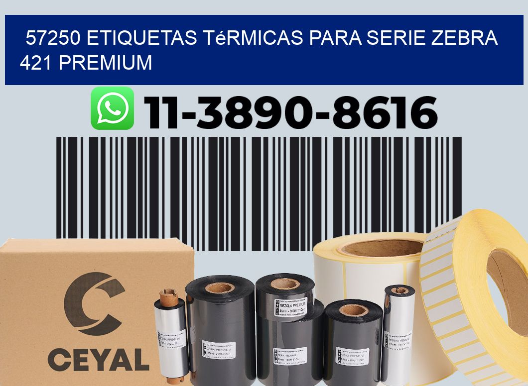 57250 etiquetas térmicas para serie zebra 421 premium