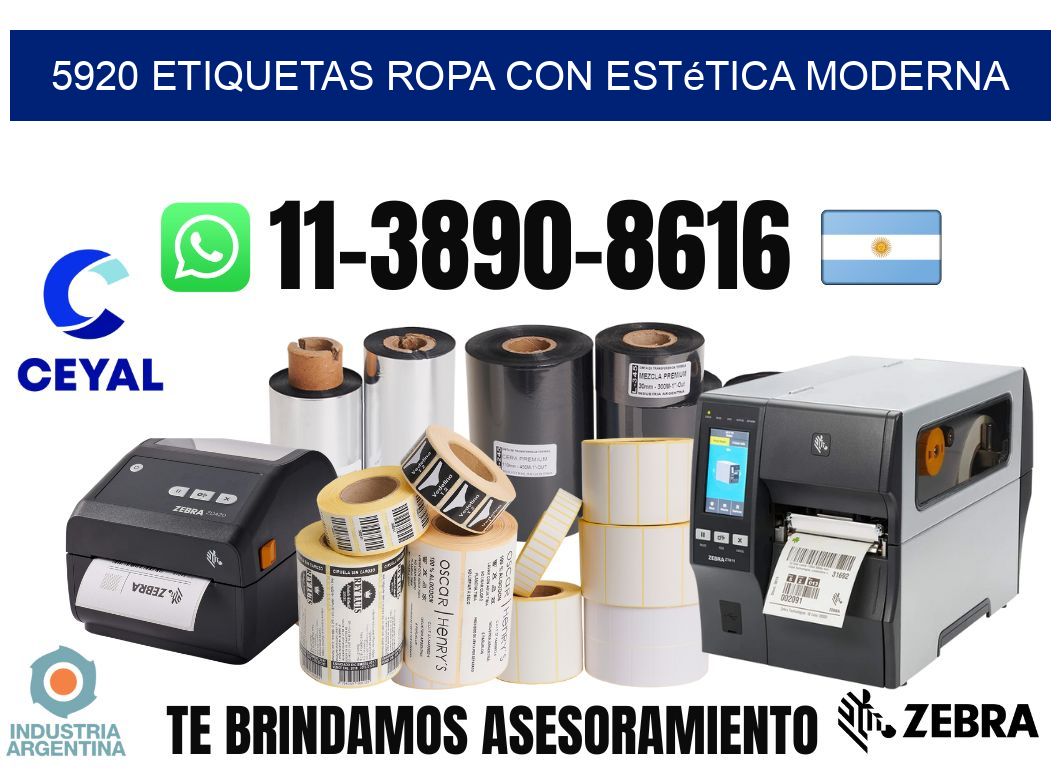 5920 Etiquetas ropa con estética moderna