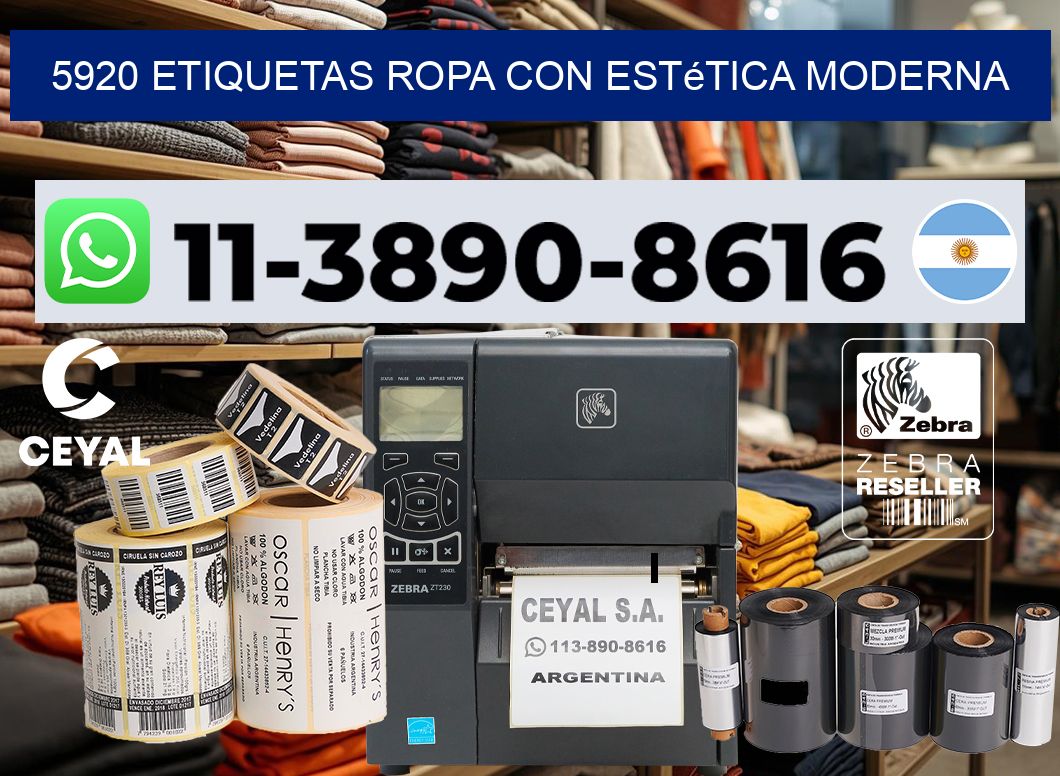 5920 Etiquetas ropa con estética moderna