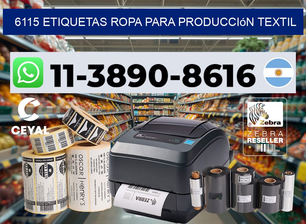 6115 Etiquetas ropa para producción textil